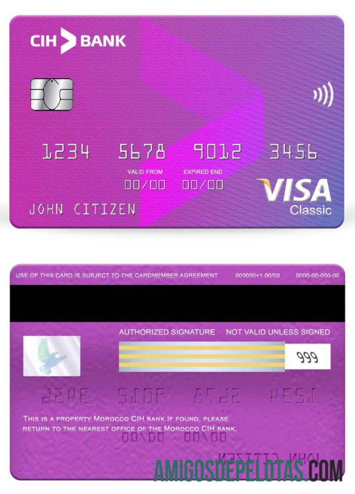 Morocco CIH Bank Visa Classic Card download for verification